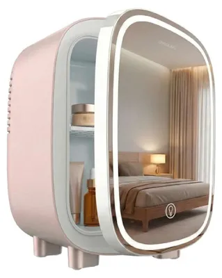 Productafbeelding van Cecotec Bamba Coolingbeauty 4000 Spiegel, cosmetische koelkast, goudkleurig. Eén maat