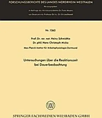 Obrázok produktu pre Untersuchungen über die Reaktionszeit bei Dauerbeobachtung