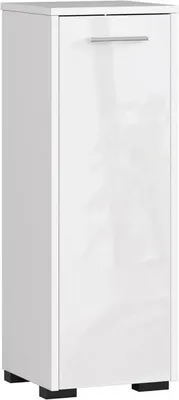 Immagine prodotto di Armadio da bagno verticale bianco lucido 1D 30 cm con porte girevoli e due ripiani