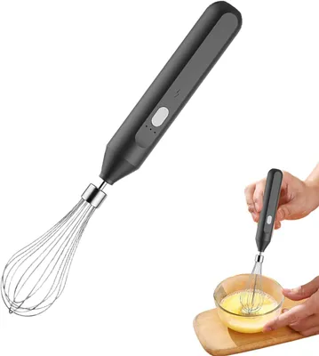 Produktbild von Elektrischer Eierquirl mit 3 Geschwindigkeitsstufen, USB-Ladefunktion, 800-mAh-Akku, ergonomisches Design für Schokoladenmousse und Salate