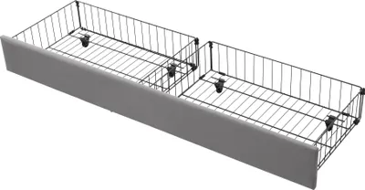 Image de OKWISH Lit coffre 180x200 - Lit coffre hydraulique avec 2 tiroirs et sommier à lattes - Velours - Sans Matelas - Gris