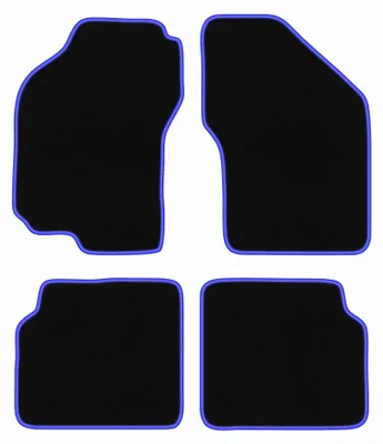 Image de Tapis de sol en moquette pour Fiat Bravo 1995-2001 (à hayon) – jeu 4 pièces, noir/bleu, sur mesure – Wielganizator CARLUX