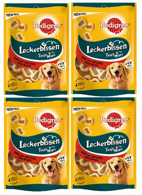 Produktbild von PEDIGREE® Leckerbissen Tasty Minis Portionsbeutel mit Rind und Geflügel Geschmack 4 x 155g