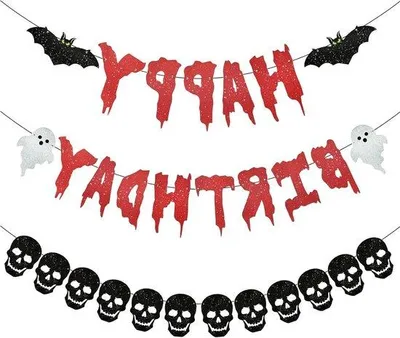 Produktbild von Schwarze hartförmige Schädelkränzchen für Halloween- und Geburtstagsfeiern. Gruselige Dekorationen für Partys und Events.