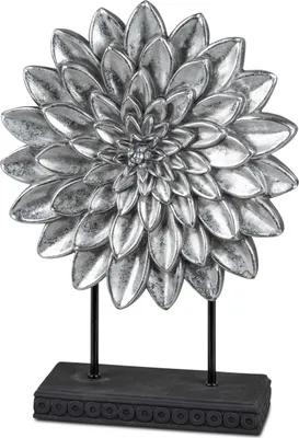 Produktbild von Deko Objekt Blume H.35cm Antik-Silber Skulptur Formano