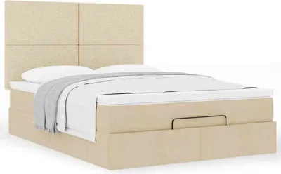 Produktbild von Möbel Ottoman-Bett mit Matratze Creme 140x190 cm Stoff 3313076