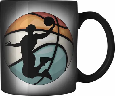 Produktbild von Trendation - Basketball Farbwechsel Zauber-Tasse Geschenk Basketballspieler Trainer Geschenkidee Lustige Farbwechsel Zauber-Tasse Basketballer Jungs Jungen Coach (Schwarz)