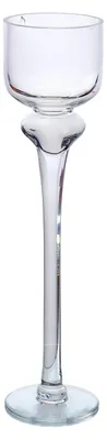 Immagine prodotto di Portacandele DRW con base in vetro, trasparente, 12 x 12 x 60 cm