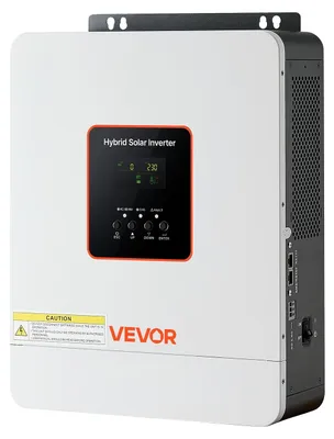 Imagen del producto de Inversor híbrido VEVOR de 3000W, de 24V DC a 230V AC, con regulador de carga solar MPPT integrado de 80A, compatible con baterías de plomo-ácido y de litio, para uso doméstico, vehículos recreativos y sistemas autónomos