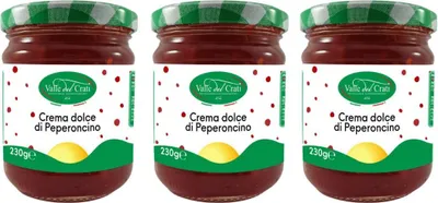 Produktbild von Süße Chilicreme | Italienische Chilicreme mit würziger Note | Gewürz für Brot, Fleisch, Käse | 3 x 230g