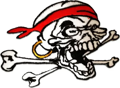 Produktbild von Pirat Totenkopf - Aufnäher, Bügelbild, Aufbügler, Applikationen, Patches, Flicken, Zum Aufbügeln, Größe: 11 x 7 cm