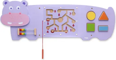 Obrázek produktu pro Senzorická manipulační tabule Hipopotam dřevěná Viga Toys Montessori