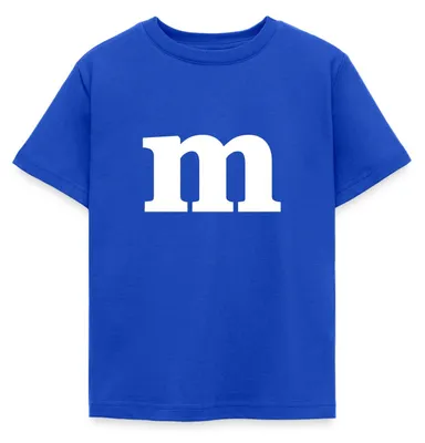 Produktbild von Spreadshirt Buchstabe M Kostüm Karneval Fasching Gruppen Kinder T-Shirt, 122/128 (7-8 Jahre), Royalblau