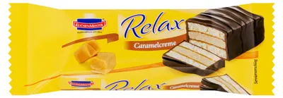 Produktbild von KuchenMeister Relax Caramel Kuchenriegel mit Vollmilchschokolade 32g