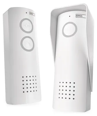 Image de Kit interphone audio EMOS, sans fil, avec module deà distance, alimentation par pile Li-Ion 3,7 V, blanc, H1087