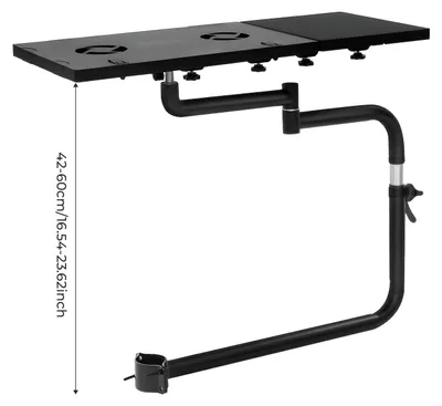 Image de Support pour clavier, réglable en hauteur, avec fonction de ventilateur de refroidissement, couleur noire