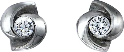 Produktbild von F Ohrstecker 925/- Sterling Silber 0,6cm weiß Zirkonia weiß 025220014