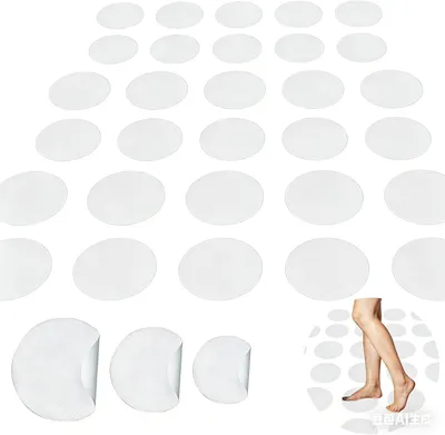 Produktbild von Duschaufkleber rund, transparent, Ø5-10 cm, 30 Stücke, für Badewanne