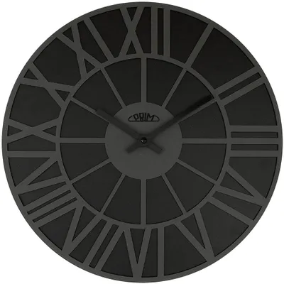 Produktbild von PRIM Glamorous Rome Wanduhr Holz lautlos 3D-Zahlen Schwarz/Dunkelgrau 35 cm