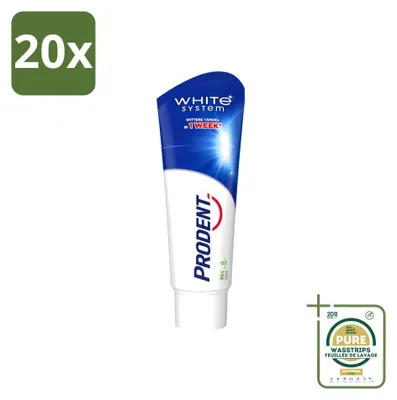 Obrázek produktu pro 20 kusů zubní pasty Prodent White System – přirozeně bělící – 75 ml – balení pro větší spotřebu