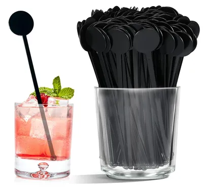Cocktailrührer aus Acryl, 18 cm, 80 Stück, bunt