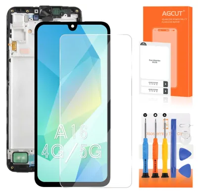 6,7 Zoll LCD-Display für Samsung Galaxy A16 4G, schwarz mit Rahmen