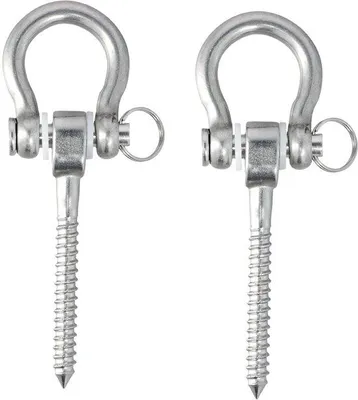 Image de Lot de 2 crochets de balançoire en acier inoxydable, 125 mm, très résistants