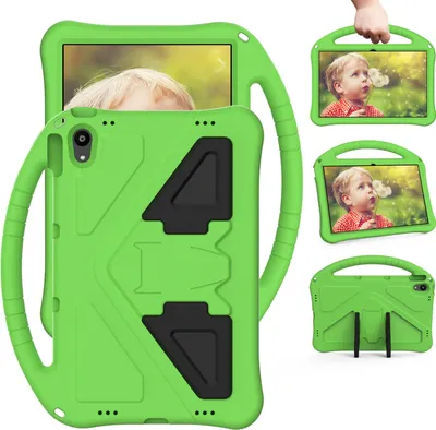Produktbild von Kinder Hülle für Onn 12,1" Tablet Pro 2024 Model No.100146663, Eva Leichte Stoßfeste Faltbarem Ständer, Kids Griff Schutzhülle Grün