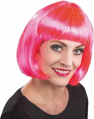 Produktbild von Lea: Perücke pink, mit Glitterfäden