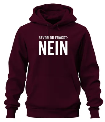 Obrázek produktu pro Než se zeptáš No funny sarcastic cheeky saying gift uni hoodie mikina s kapucí, Burgundy, M