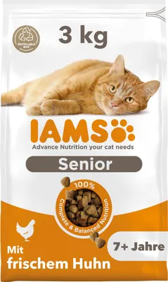 Productafbeelding van IAMS Senior kattenvoer, droogvoer met kip, 3 kg