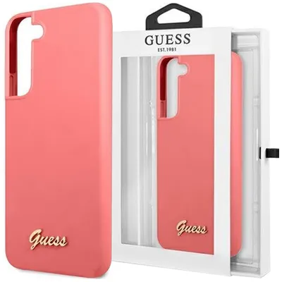 Produktbild von Guess Guhcs22Mlslmgfu S22+ S906 Fuksja/Fuchsia Hardcase Silikon Schrift Metall Logo