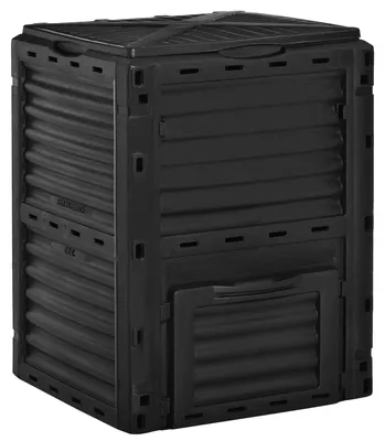 Image de Composteur de jardin 300L bac composteur pour jardin en polypropylššne 48 ašŠrations 60,5 x 60,5 x 81,5 cm noir