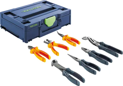 Produktbild von Festool Zangen-Set Systainer Spitzzange Rohrzange Kneifzange 7tlg.
