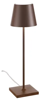 Produktbild von Zafferano - Poldina Corten 230V Tischleuchte mit dimmbarem LED-Stecker 11x38 cm - Modernes Design aus Aluminium