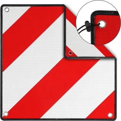 Image de Aopunly Panneau d'avertissement Italie Espagne 2 en1 50 x 50 cm Panneau d'avertissement réfléchissant pour porte-vélos & camping-cars