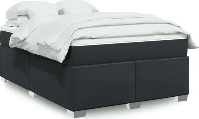 Produktbild von Maison Exclusive - Boxspringbett mit Matratze Schwarz 140x200 cm Kunstleder