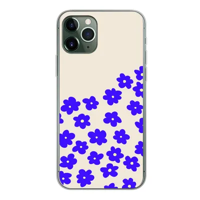 Produktbild von MuchoWow® Handyhülle Schutzhülle Hülle für iPhone 11 Pro Blume - Blau - Muster Silikon Softcase Handy Hülle - Handy