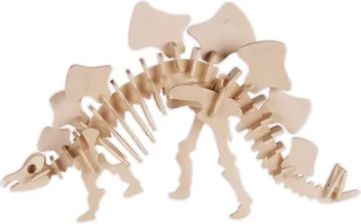 Produktbild von Dinosaurier 3D Holzpuzzle Apatosaurus Stegosaurus Triceratops & Tyrannosaurus, Motiv:Stegosaurus