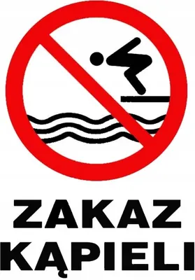 Zdjęcie produktu dla ZI-7   znak tablica ostrzegawcza - Zakaz kąpieli