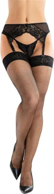 Immagine prodotto di Softline Collection - Calze autoreggenti a rete con pizzo - Nero