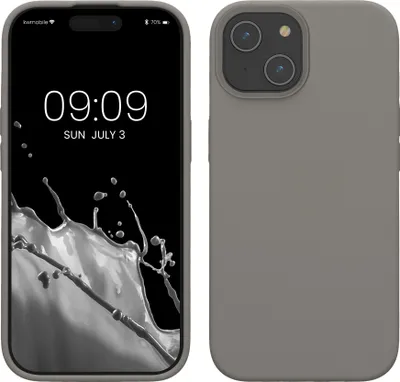 Produktbild von kwmobile Handyhülle für iPhone 15 Hülle, für iPhone 15 Case - Hülle Silikon - kabelloses Laden - Stone Dust