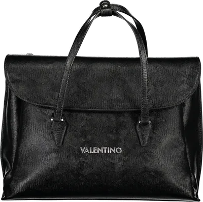 A black Valentino handbag is shown against a white background.