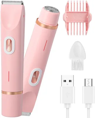 Productafbeelding van Bikini Trimmer voor dames, 2-in-1 intiem scheerapparaat, elektrisch, IPX7 waterdicht, scheerapparaat voor het intieme gebied, USB oplaadbaar, nat- en droogscheerapparaat voor vrouwen