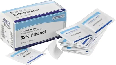 Produktbild von Vivomed Alkoholtupfer zur antiseptischen Reinigung der Haut, 100 St. Tupfer