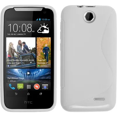 Produktbild von PhoneNatic Case kompatibel mit HTC Desire 310 - weiß Silikon Hülle S-Style + 2 Schutzfolien