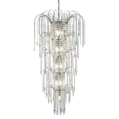 Obrázek produktu pro Klasický lustr Cascade Steel Chrome Crystal 13 světel E14