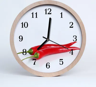 Produktbild von Holzuhr 30fi cm wanduhr - Paprika Gemüse