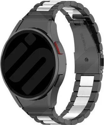 Produktbild von Strap-it Samsung Galaxy Watch 6 Classic 47mm Stahl Armband (Schwarz/Silber)