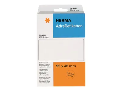 Obrázok produktu pre HERMA Weiß - 95 x 48 mm 250 Stck. leporellogefaltete